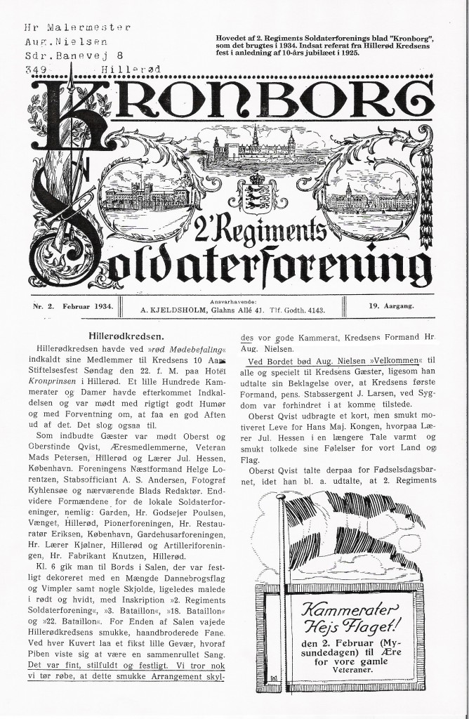 1934 2. regiments soldaterblad